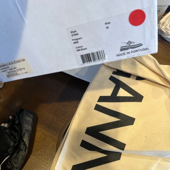 GANNI Creepers Black leather Platform loafers T-strap EU 39 - Picture 5 of 7